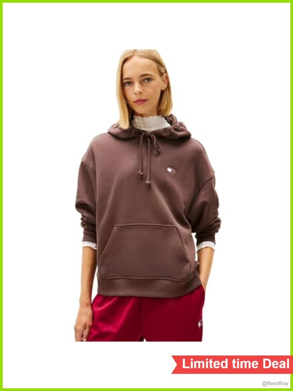 Women's Cotton Pullover Hoodie with Flag Logo
